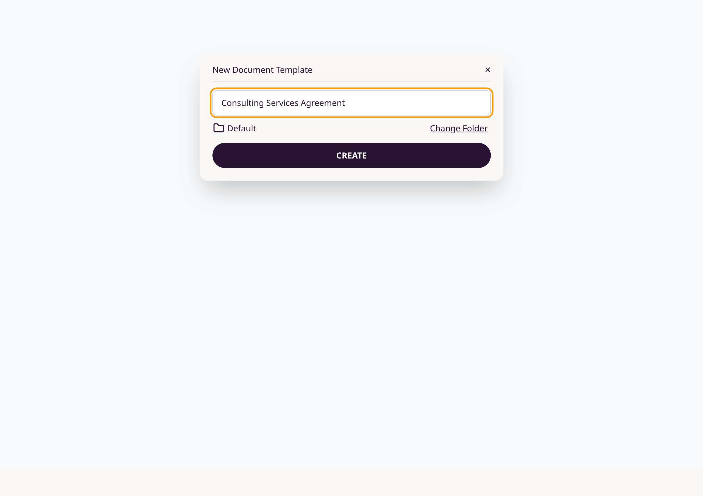 Name the template and create it illustration