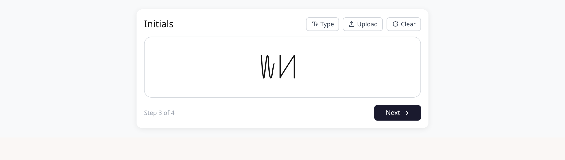 Type your initials illustration